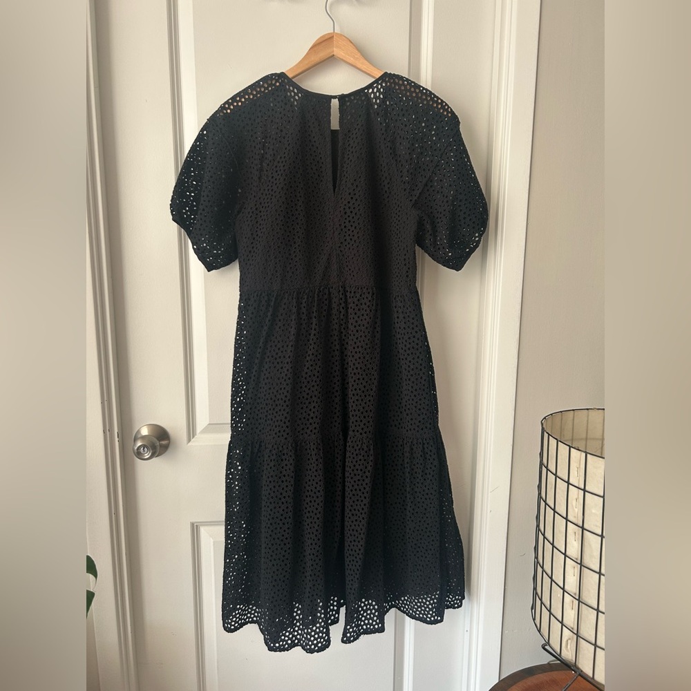 Everlane Black Eyelet Midi Dress - Picture 5 of 8